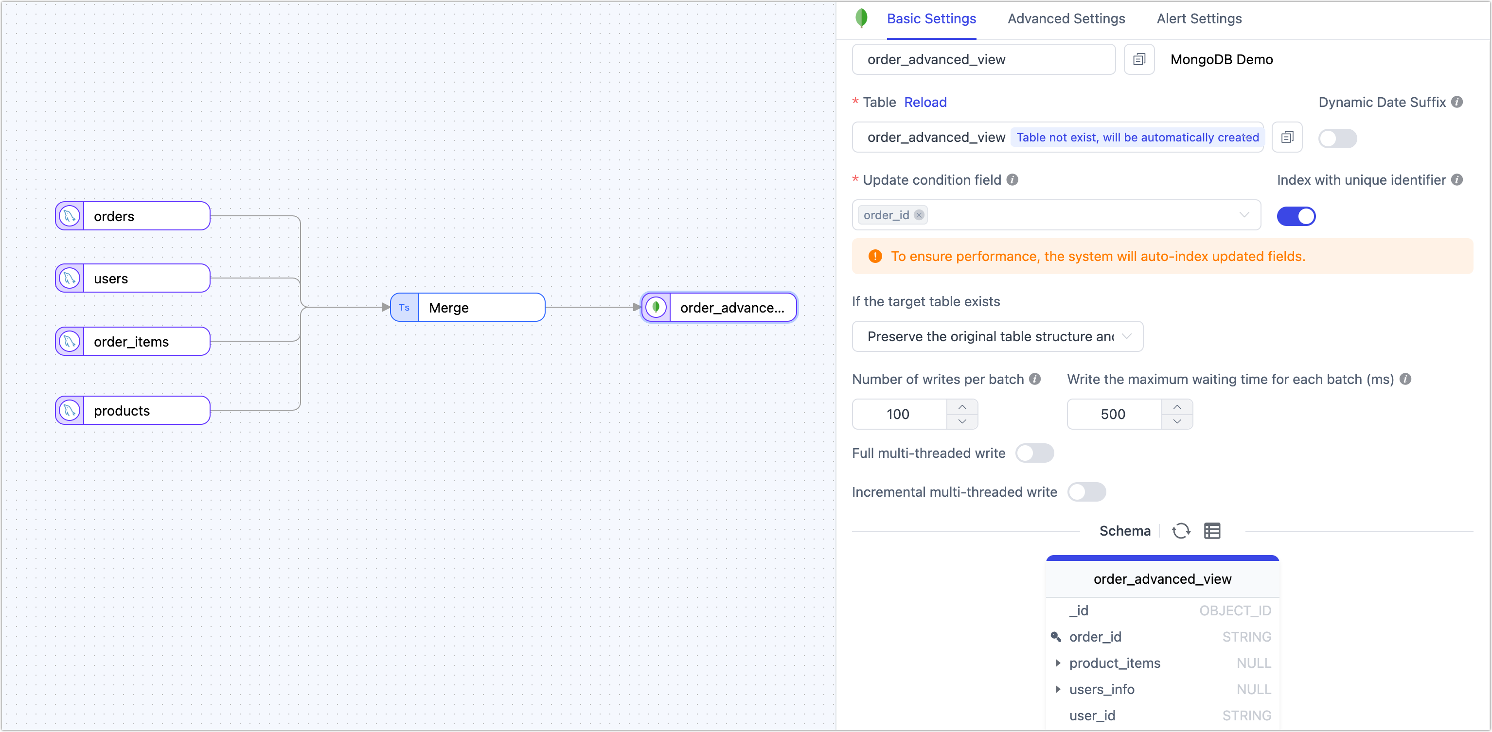 Set target MongoDB